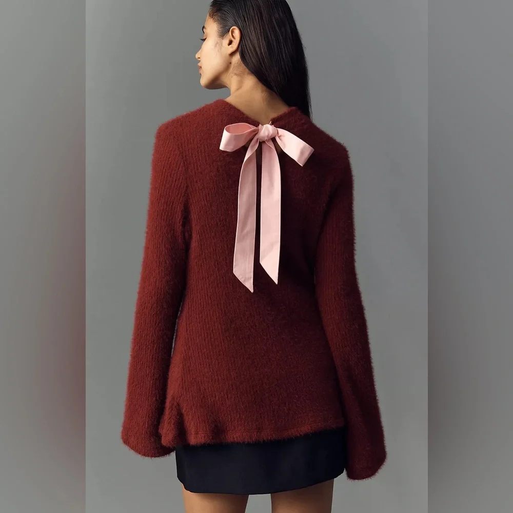 NWT! Anthropologie Maeve Tie-Back Bell-Sleeve Top - Size Medium 🎆